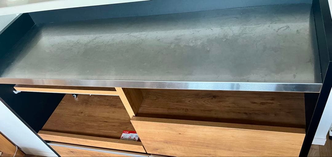 完成品 幅120cm キッチンカウンター｜ステンレストップ・たのメル便送料込