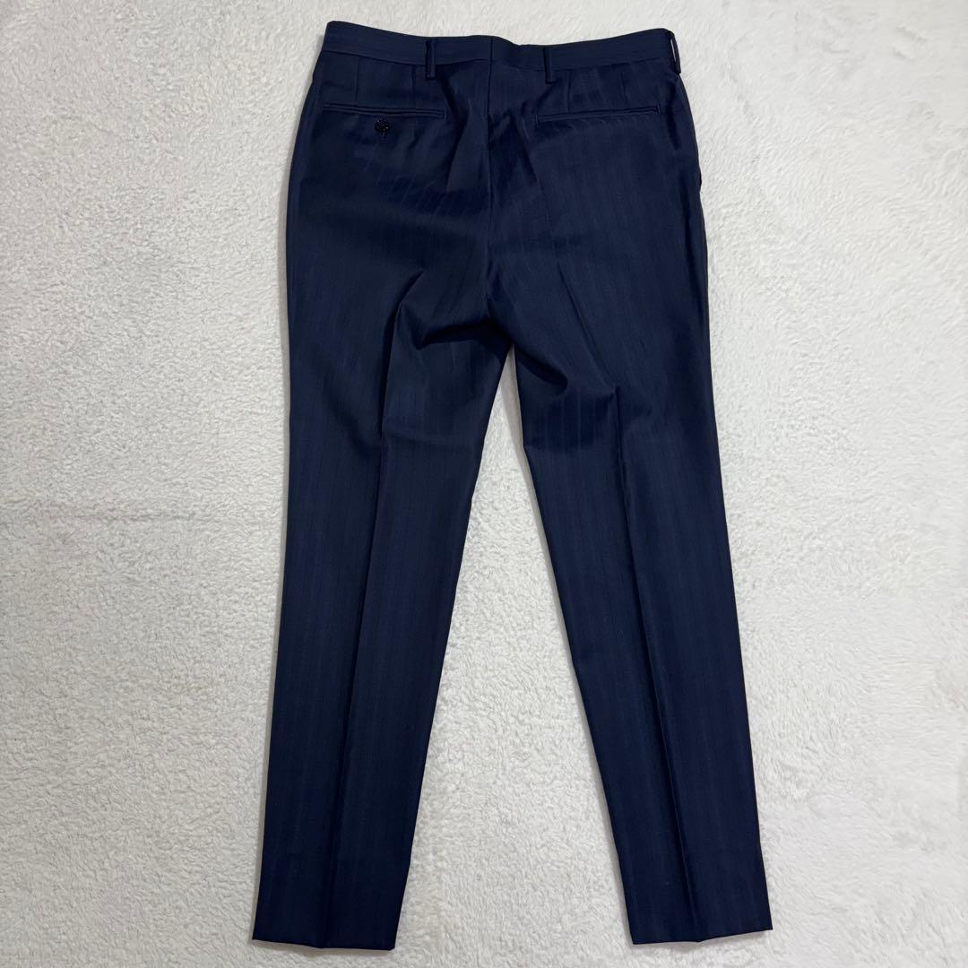 ダーバン　高級生地DRAGO ストライプスーツ　ダークネイビー　ビジネス　通勤