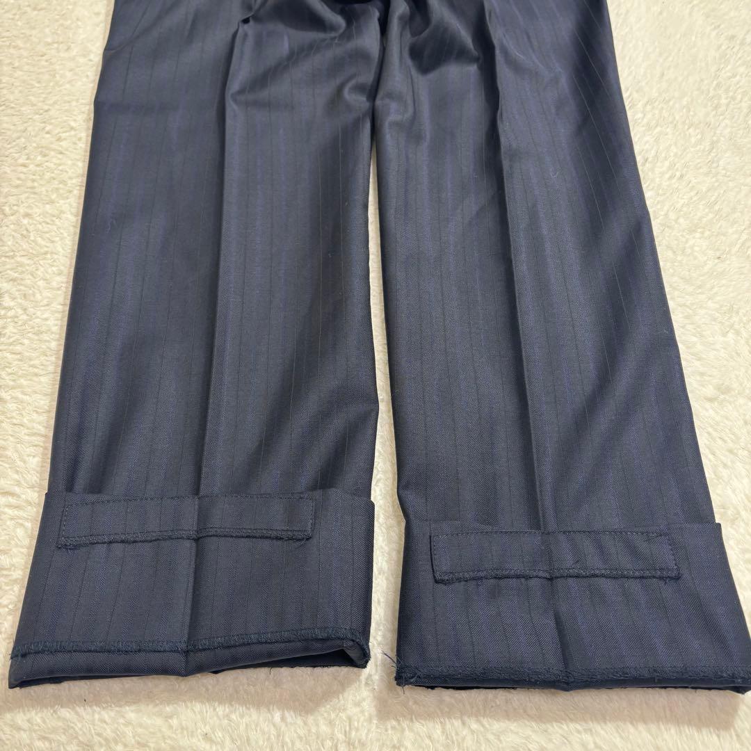 ダーバン　高級生地DRAGO ストライプスーツ　ダークネイビー　ビジネス　通勤