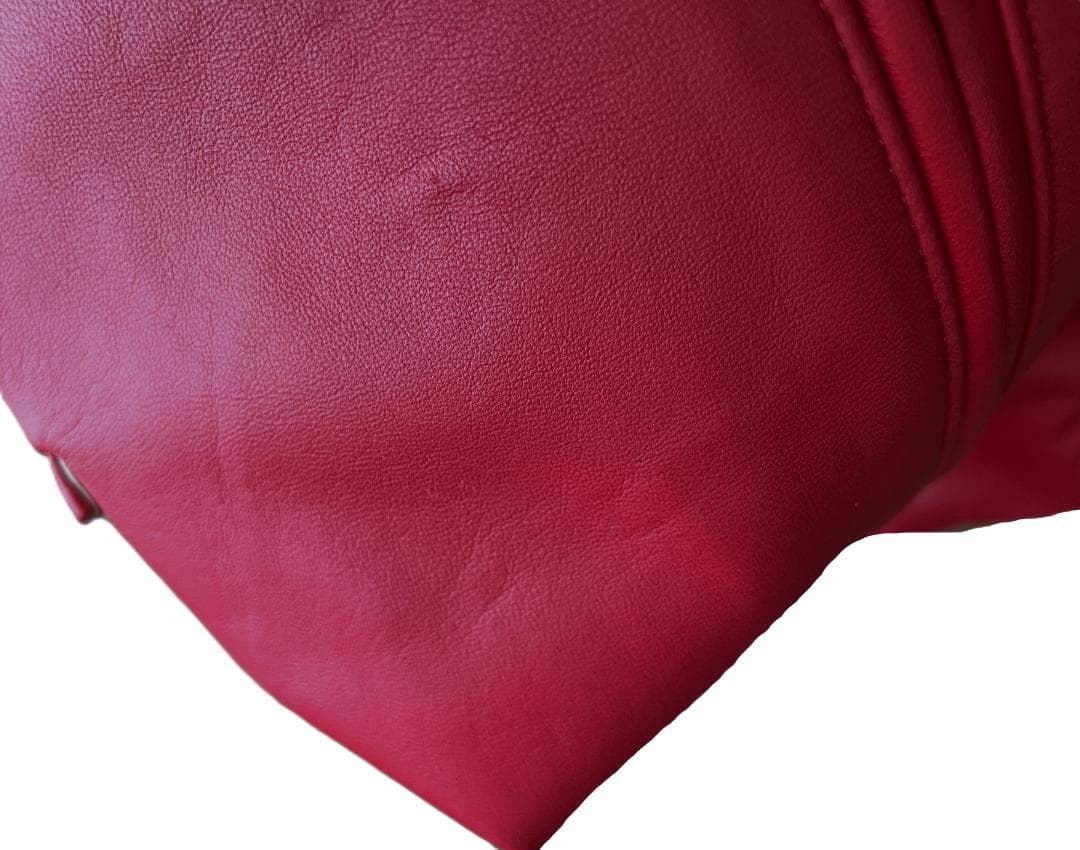 極美品 エンポリオアルマーニ 羊革 ラムレザー ライダース ジャケット 42 赤