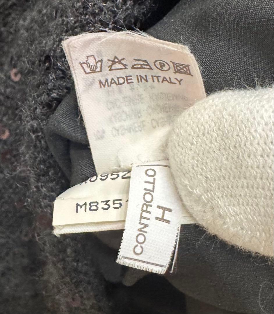 ブルネロクチネリ カシミヤ混スパンコールワンピ L サイズ イタリア製【美品】