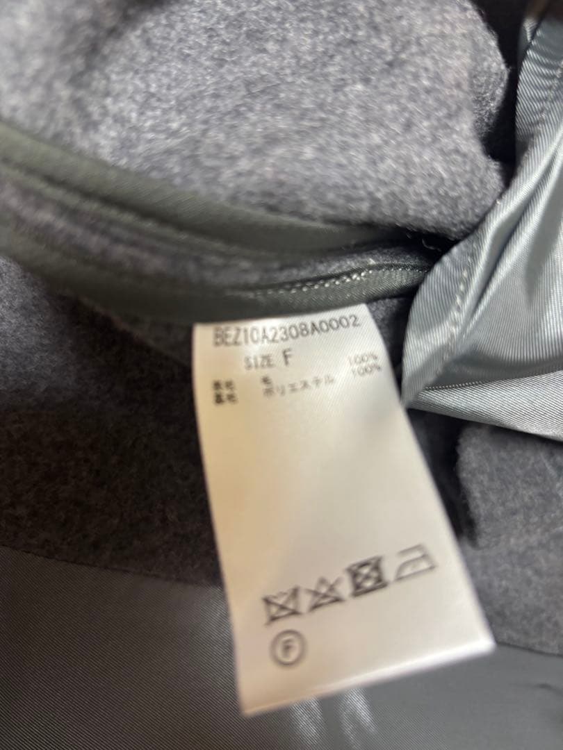 未使用近　ウールポンチョコート　グレー　定価44,000