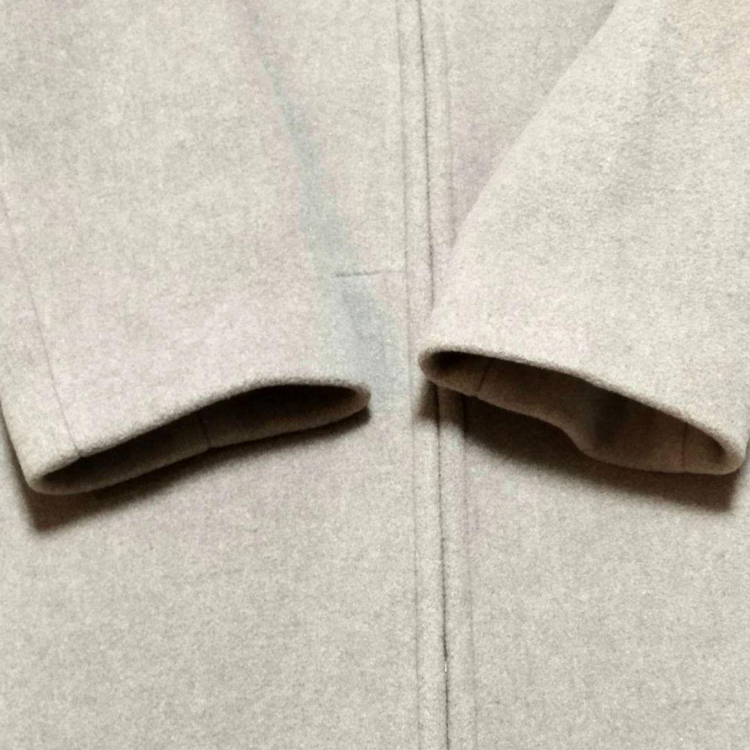 Noble ノーブル ノーカラーコート ジップアップ カシミヤ混 グレージュ