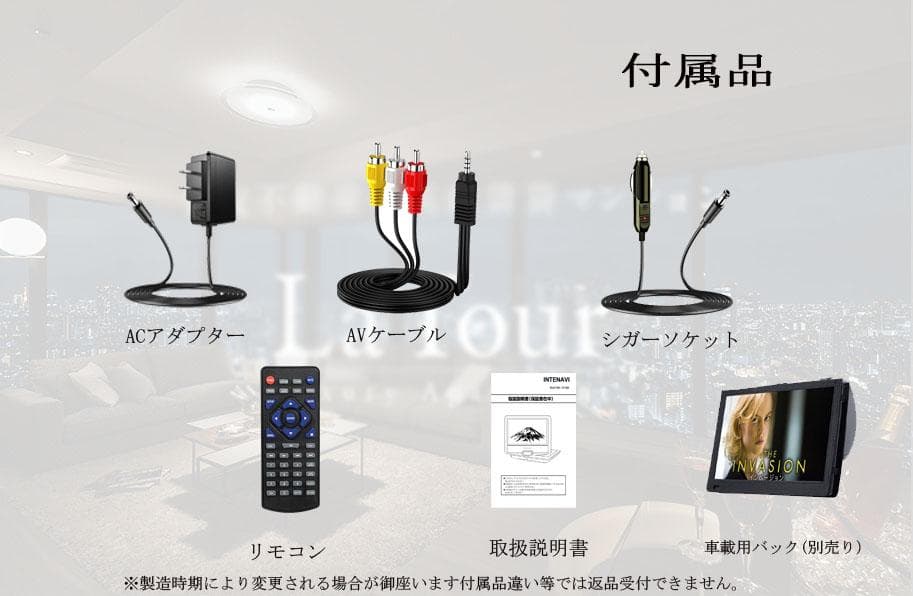 INTENAVI 12.6型 ポータブルdvdプレーヤー 液晶 CPRM対応