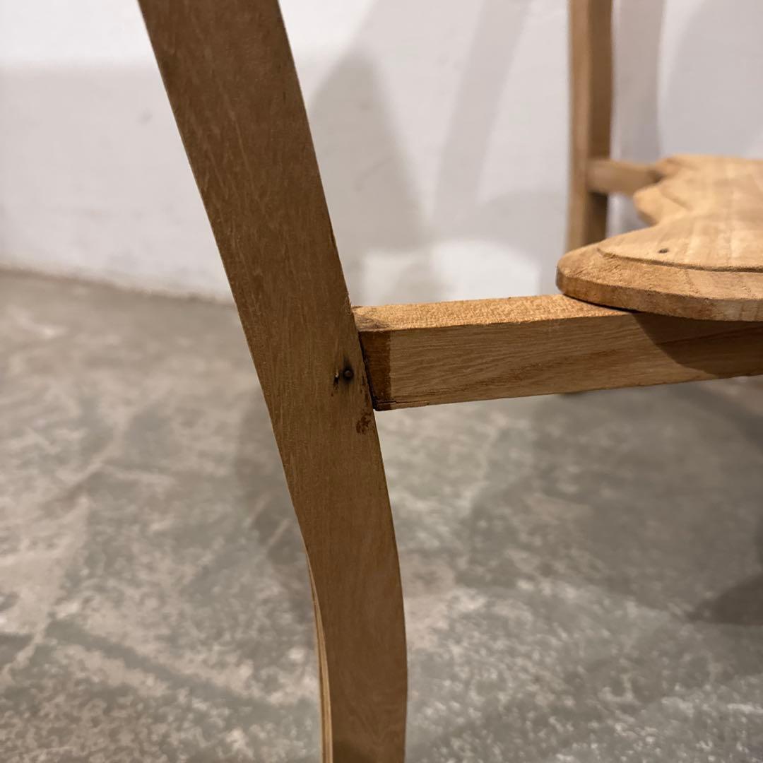 ヴィンテージ　木製サイドテーブル　剥離