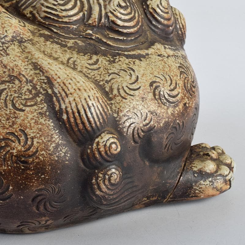 備前焼　古備前　獅子　置物　D　R7072B