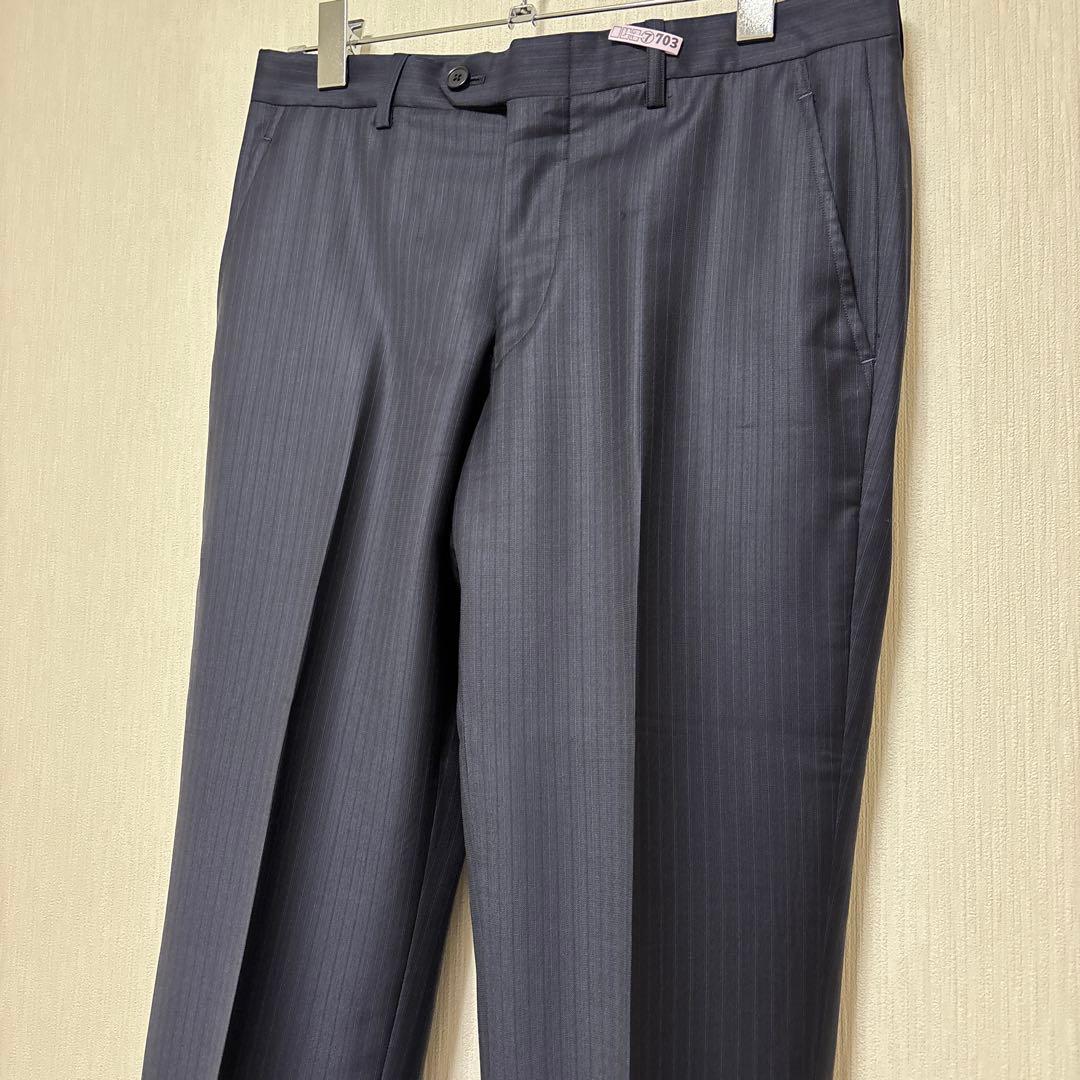 エルメネジルド ゼニア スーツ ３点セット ３ピース ストライプ柄 ネイビー