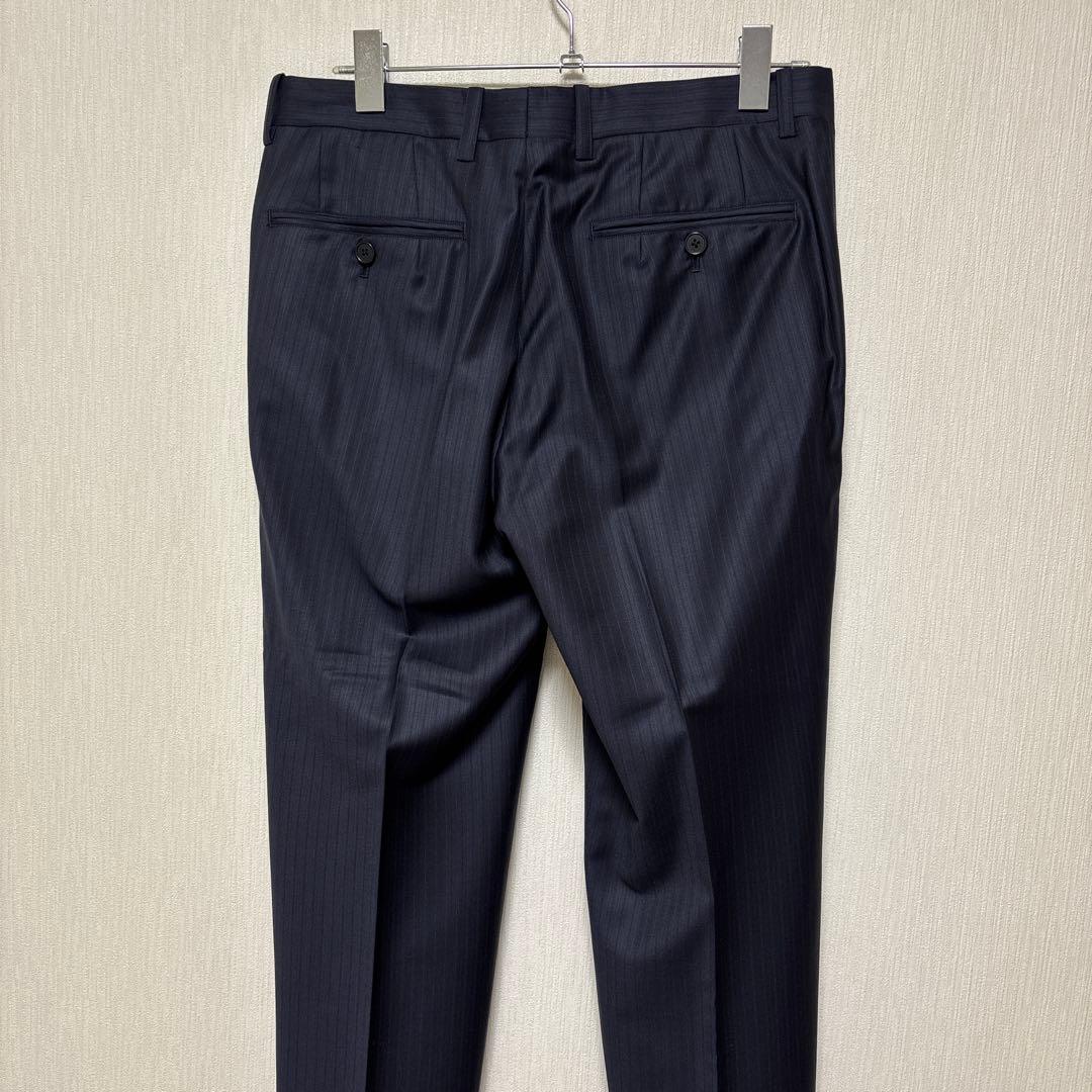 エルメネジルド ゼニア スーツ ３点セット ３ピース ストライプ柄 ネイビー