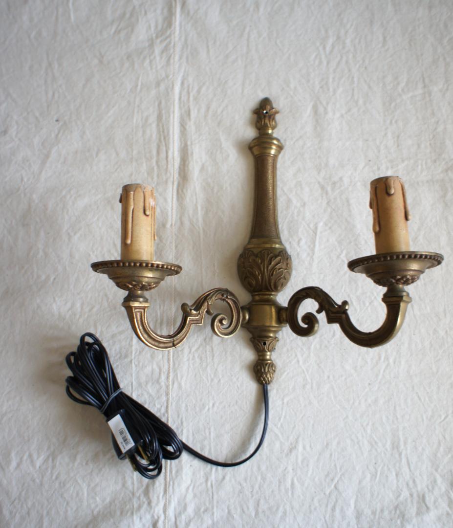 2灯ウォールランプ　キャンドル　 ブロカント　フランス　アンティーク