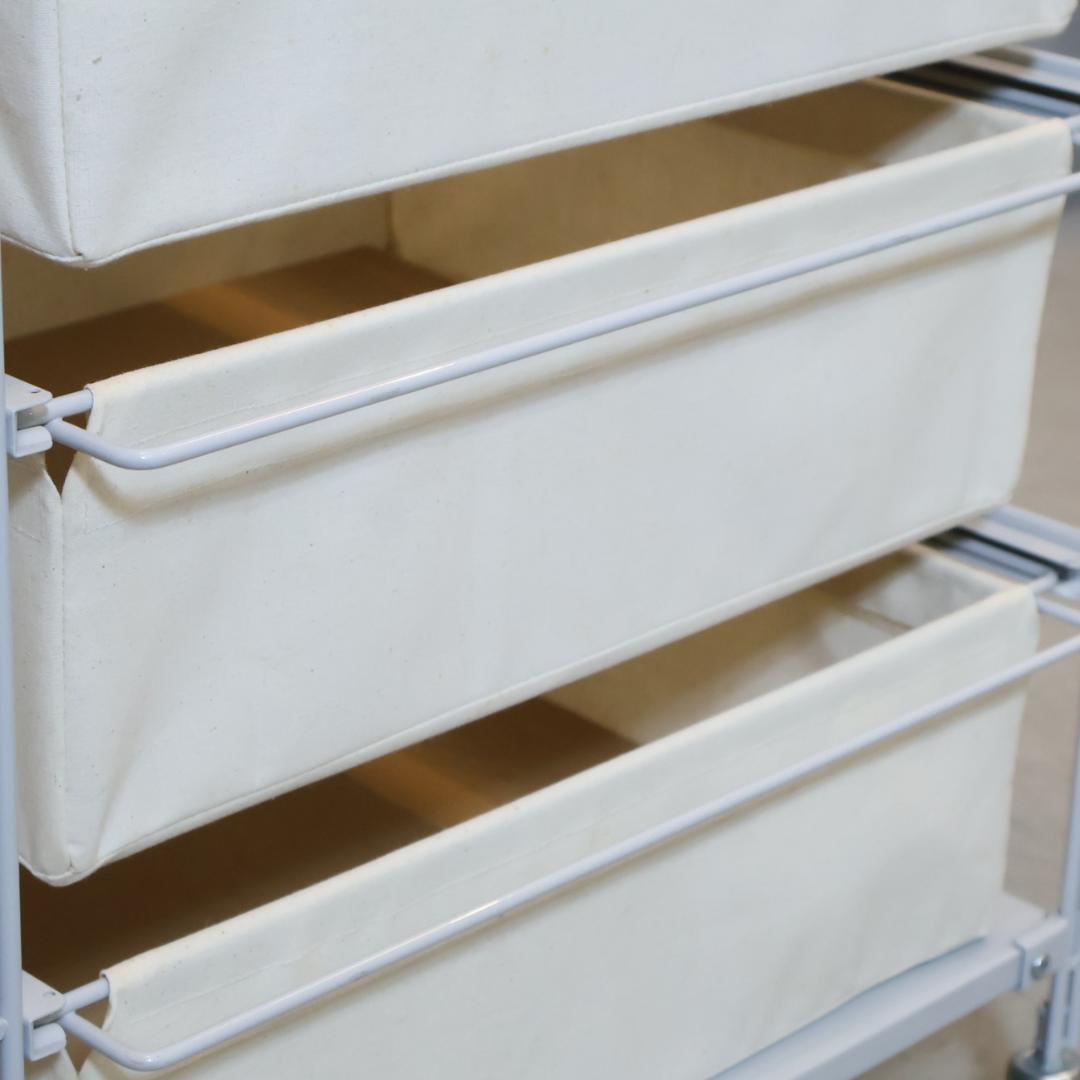 無印良品 MUJI スチール4段 帆布バスケット付き ユニットシェルフ チェスト