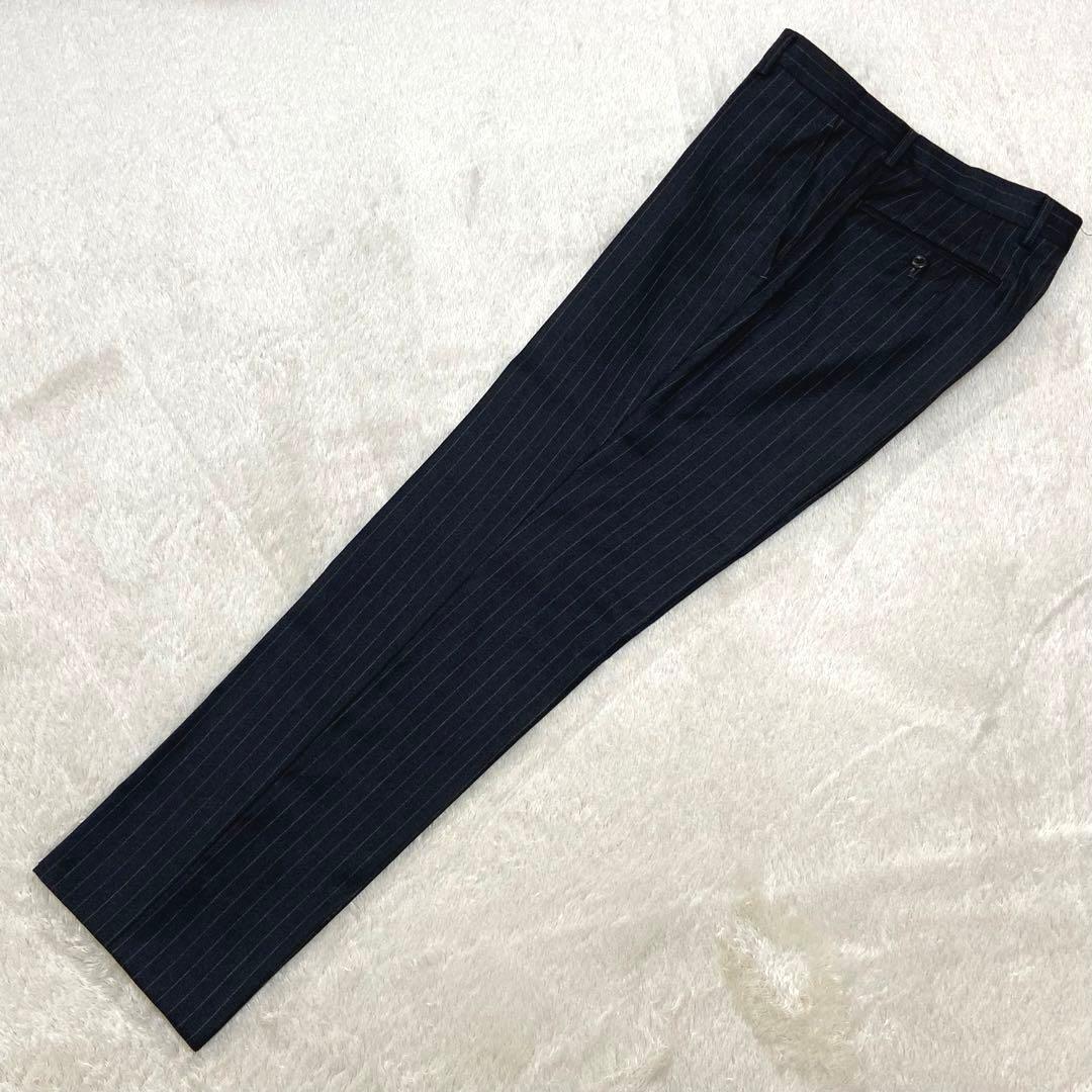 【美品】Loro Pianaスーツ セットアップ 黒 ストライプ A5