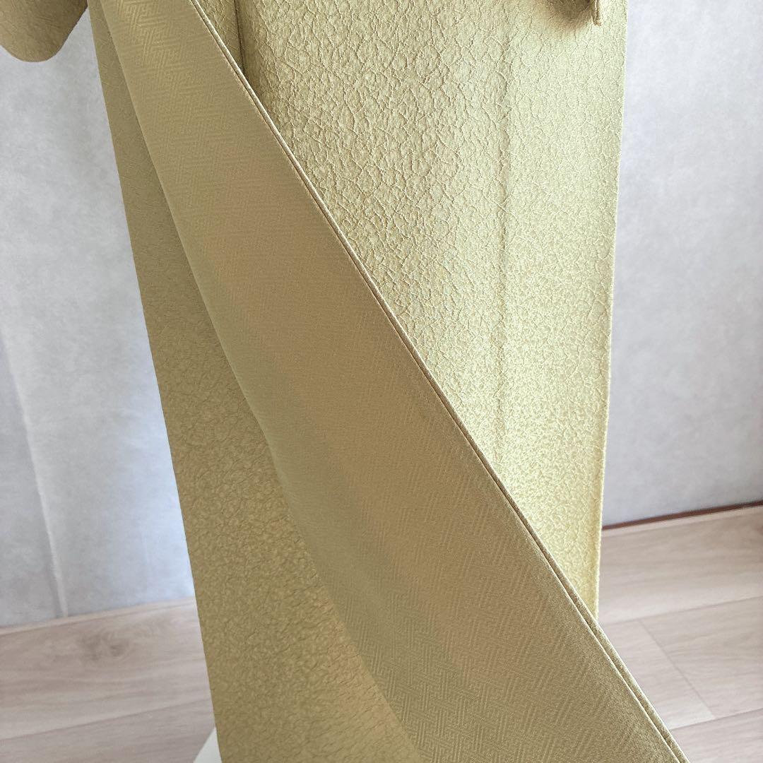 色無地　フルセット　着物　正絹　一つ紋　丹後ちりめん　共布 J10