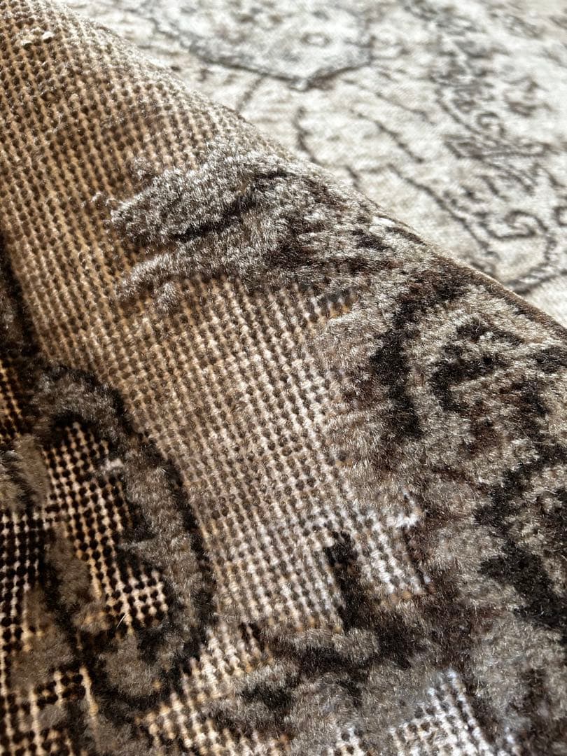 レア　ニュートラルカラー　シャビーシック　オーバーダイ　トルコヴィンテージラグ