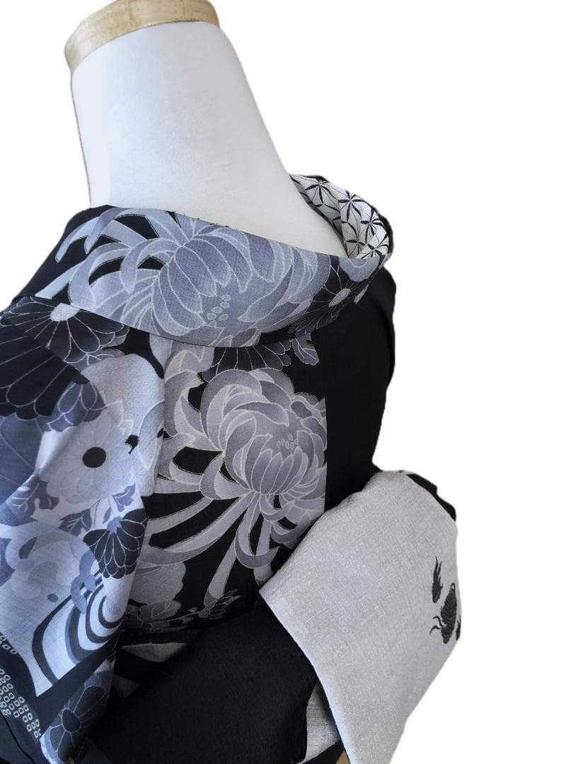 帯2　撫松庵　妖怪円陣刺繍　半幅帯　ライトグレー　新品タグ付き　３５０００円