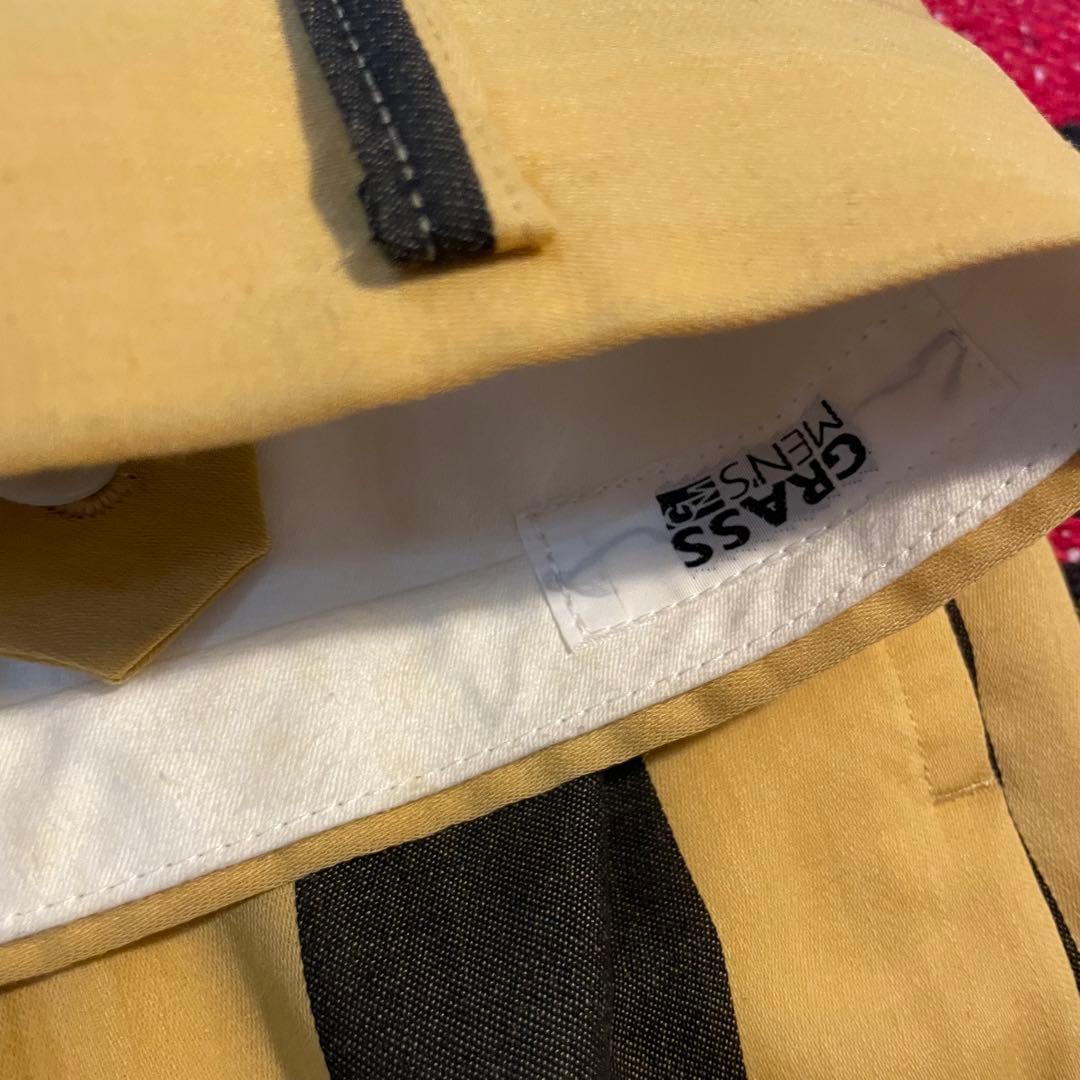 GRASS MEN'S ストライプ ダブルブレストスーツ セットアップ　レトロ