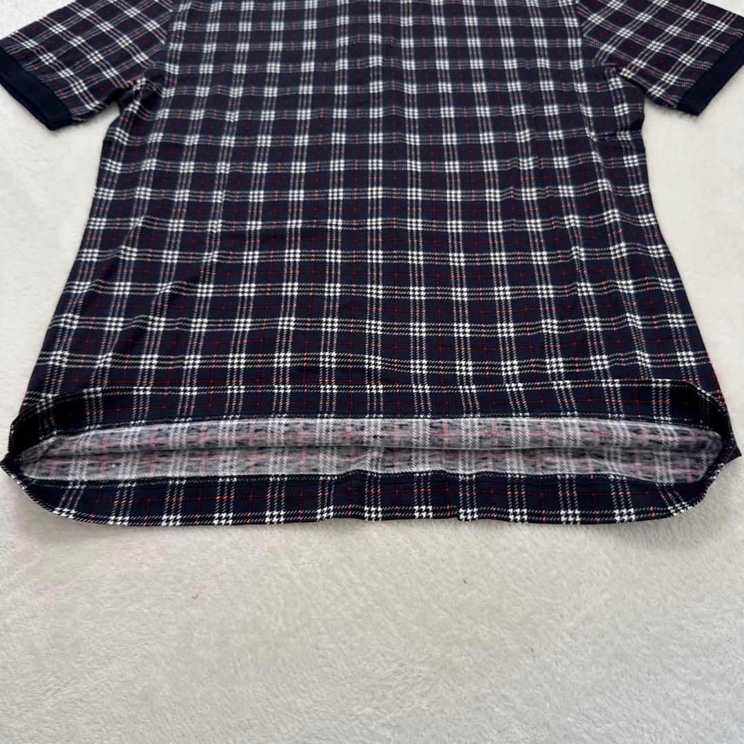 新品未使用 バーバリーズ ポロシャツ 金ボタン ノバチェック ネイビー 収縮性