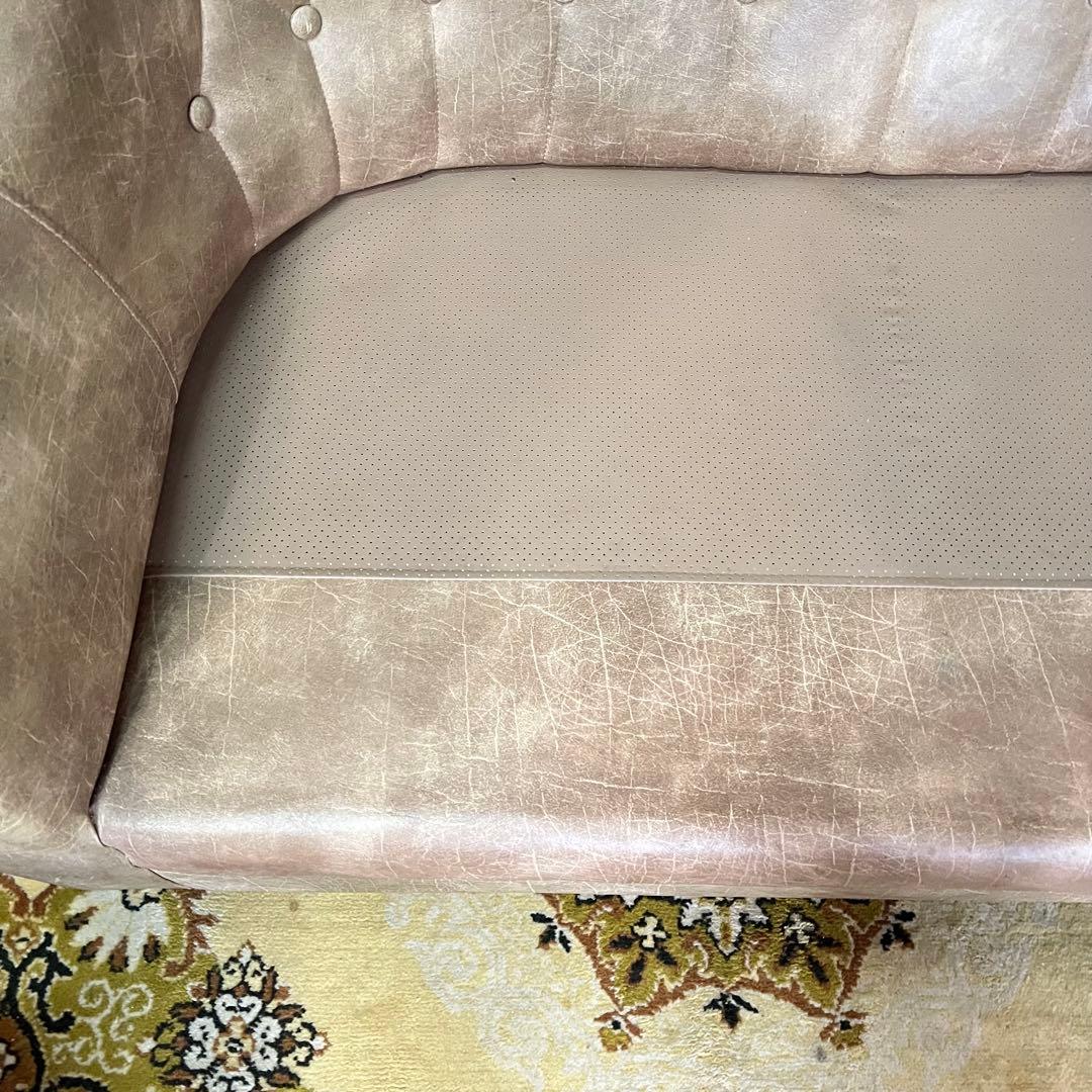 ꧁ヴィンテージ家具꧂1人掛けソファ&3人掛けソファセット アンティーク レザー