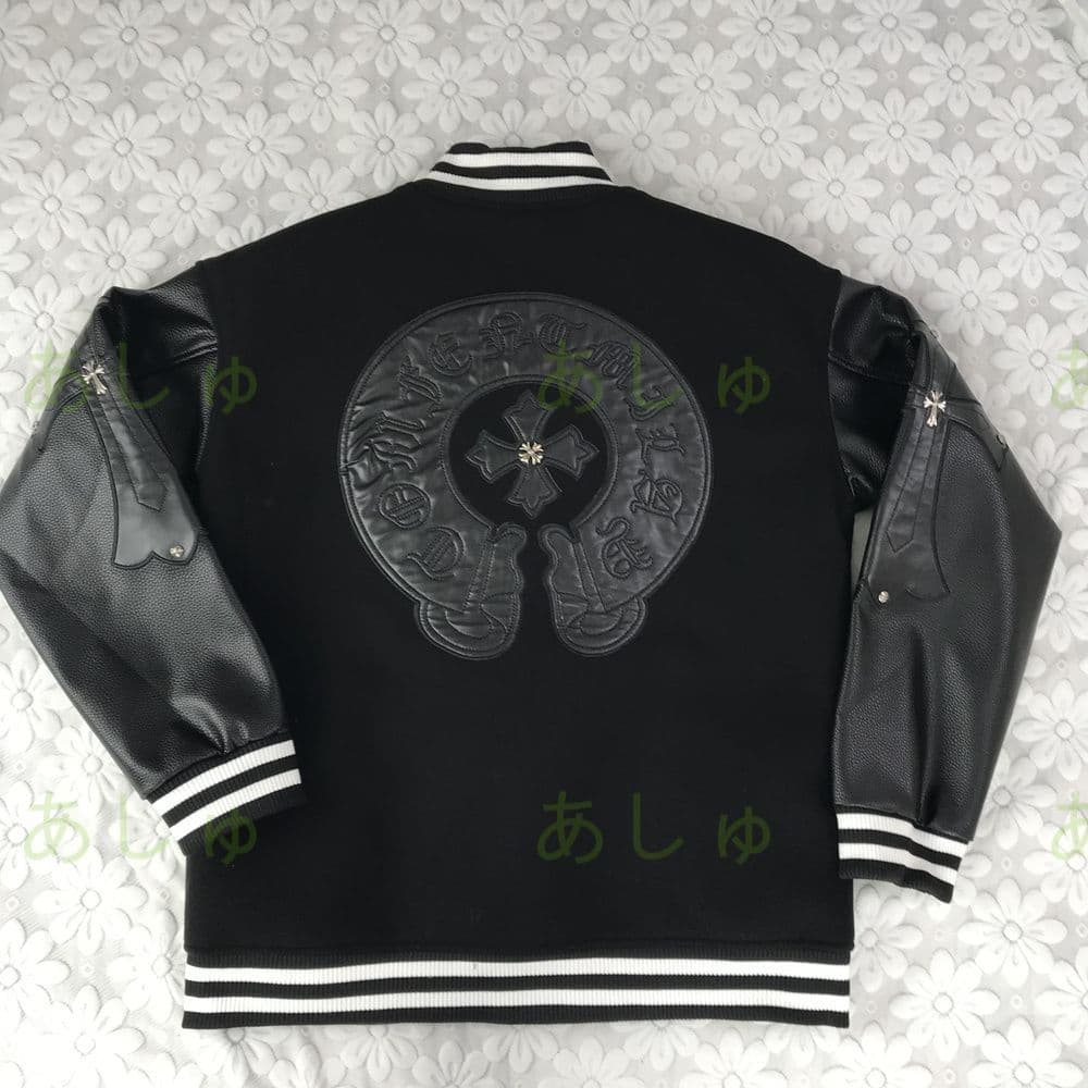 値下！ クロムハーツ スタジャン ブラックレザーＭ