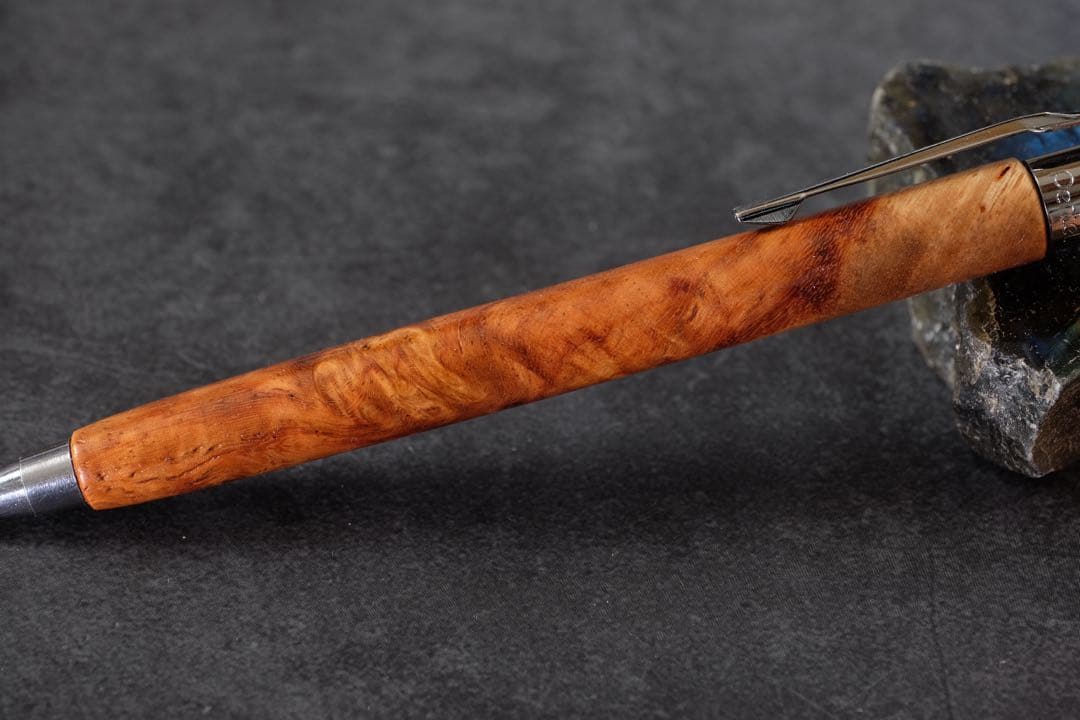 PG5木軸カスタム0222　高村杢工房 製図用シャープペンシル　花梨瘤紅白