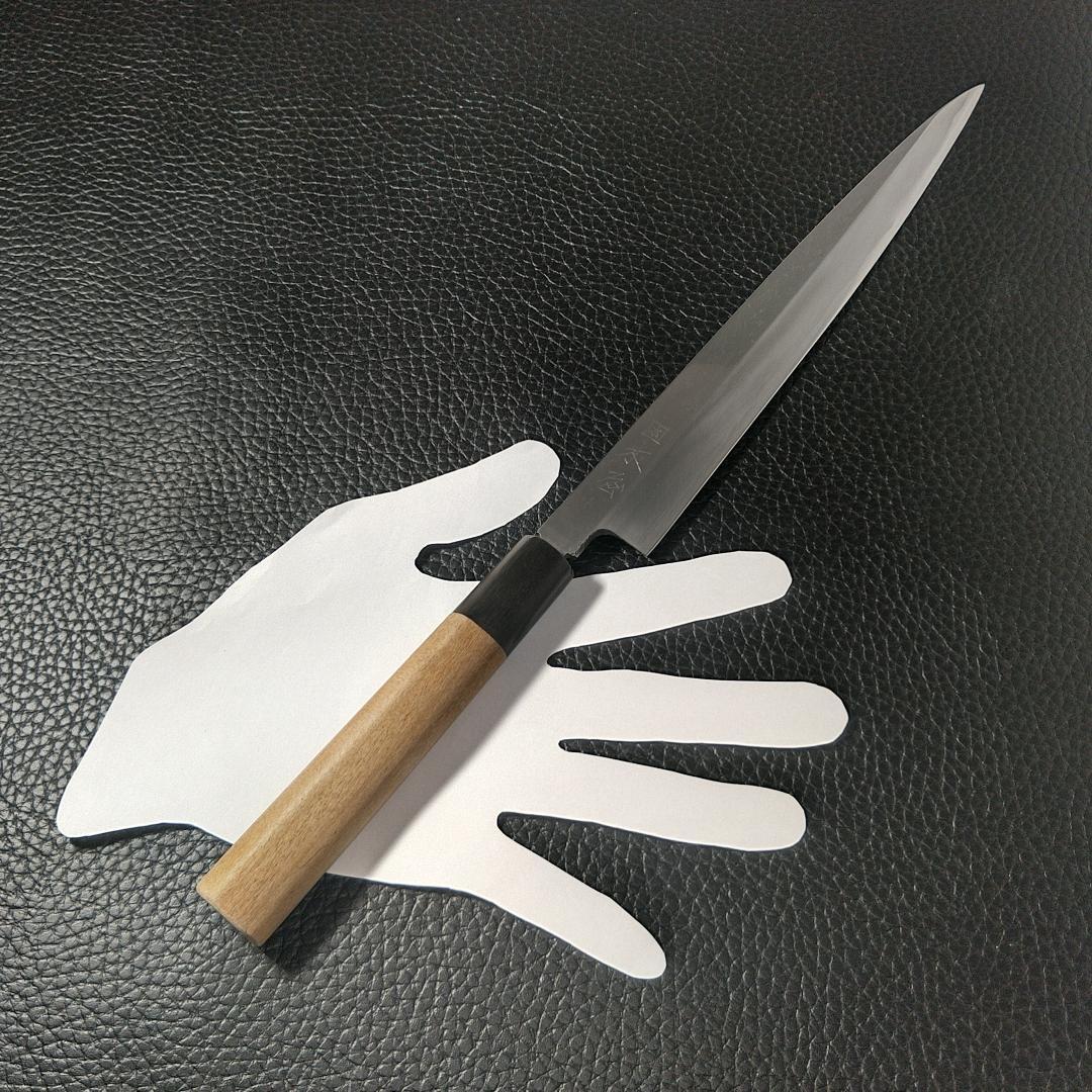 【美品】日本橋 木屋 イヅツキ 正夫 柳刃包丁 右 刃渡り225㎜ 研ぎ済