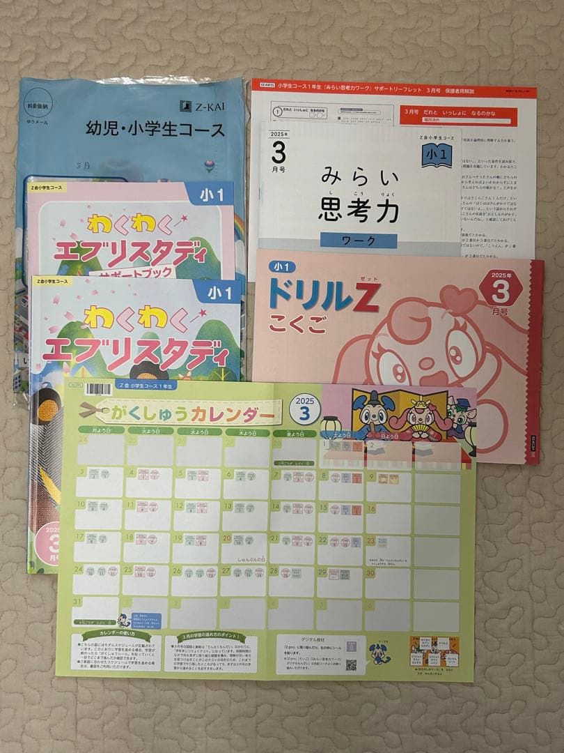 新品同様 最新　Z会 小学1年生 2024年度 1年分　みらい思考力あり