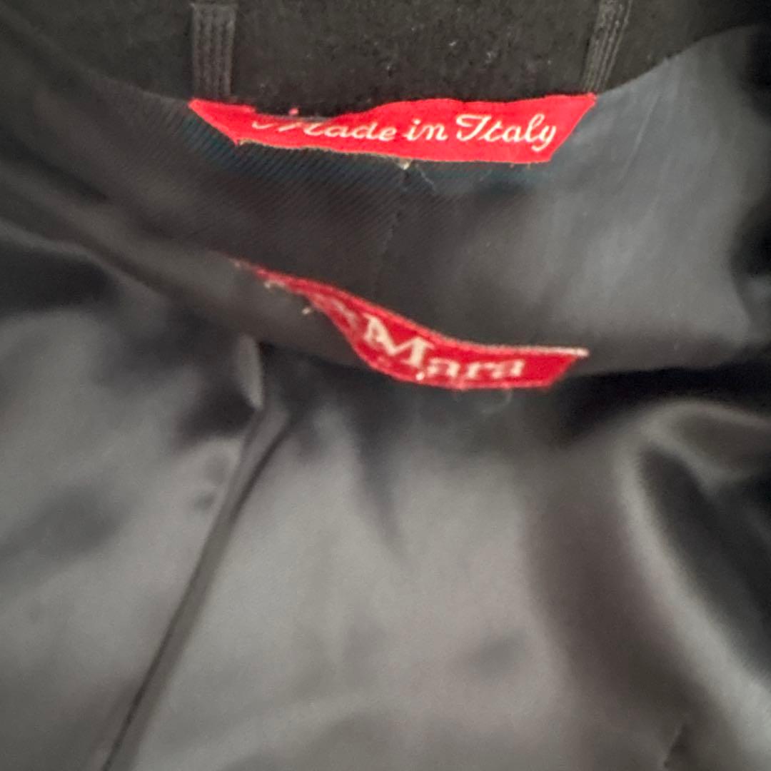 ぽぽ美品　MaxMara ブラック ピーコートM イタリア製