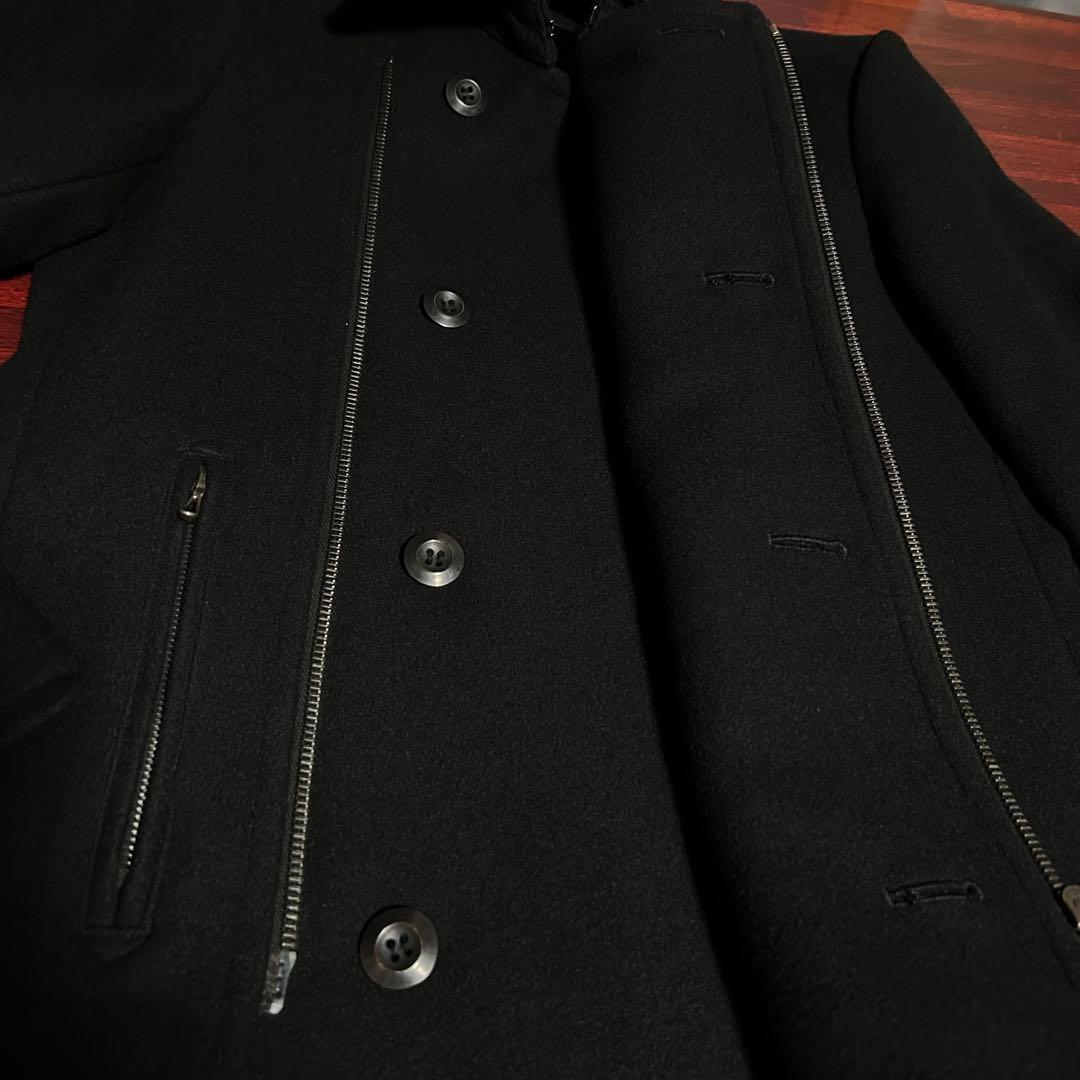 綺麗美品　ATTACHMENT ヘビーメルトンZIP Pコート　ライダース　1