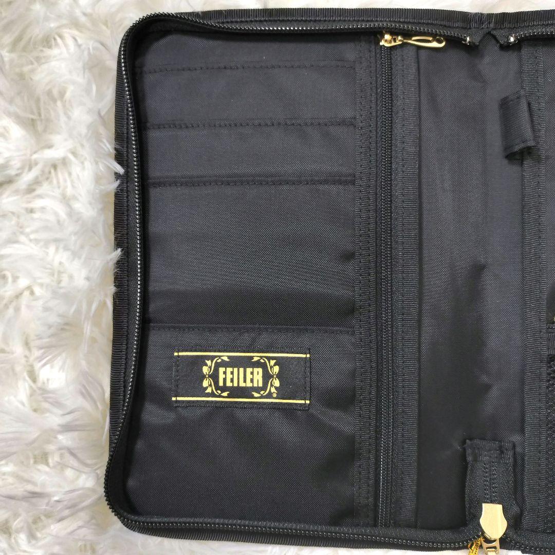 美品 FEILER ハイジ 母子手帳ケース マルチケース 書類入れ ブラック