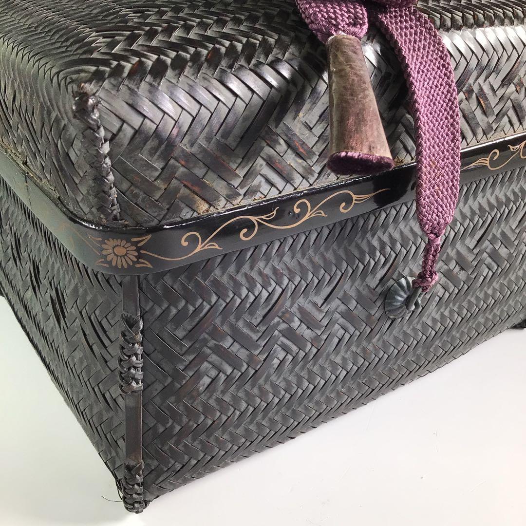 Ｐ８８６　御所籠　『平安　粟田元竺作』『利休形』『茶器揃』　共箱　茶道具