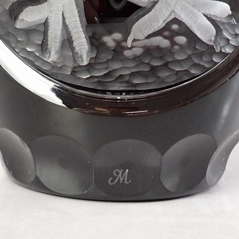 RU-5232　マイセン　クリスタル　フクロウ彫刻　大花瓶　約25㎝