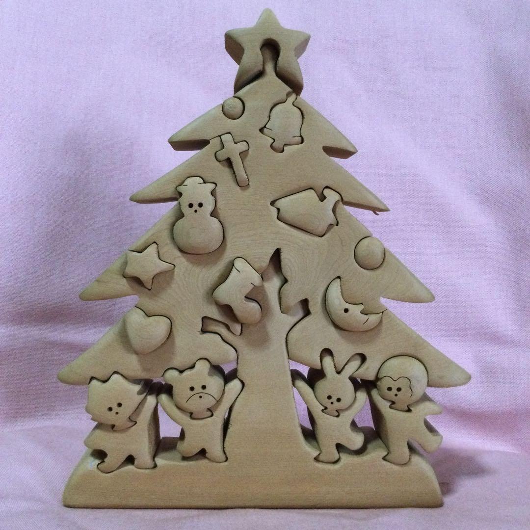 木製　手作り　パズル　クリスマス　ツリー