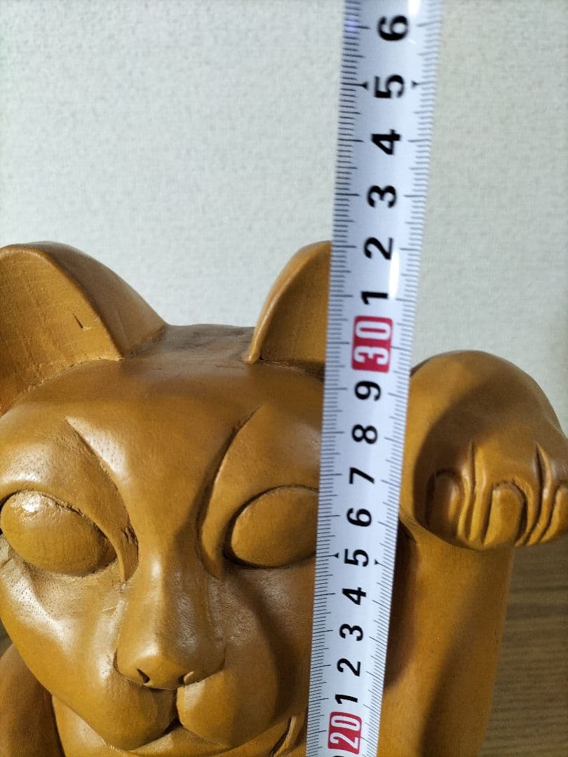 美品　木製 招き猫 彫刻　最終値下げ