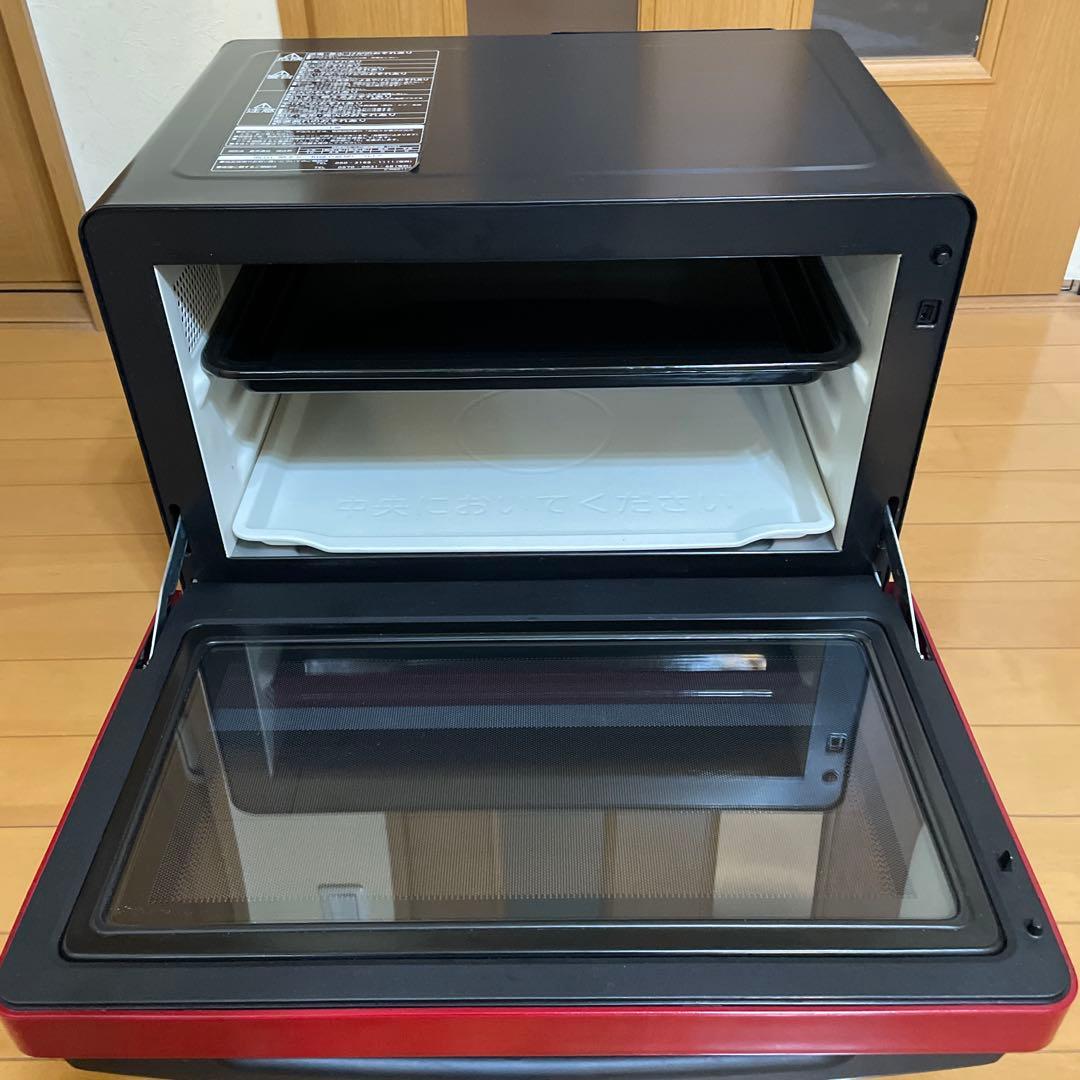 日立 オーブンレンジ 赤黒　MRO-S8Y 2021 ★整備済