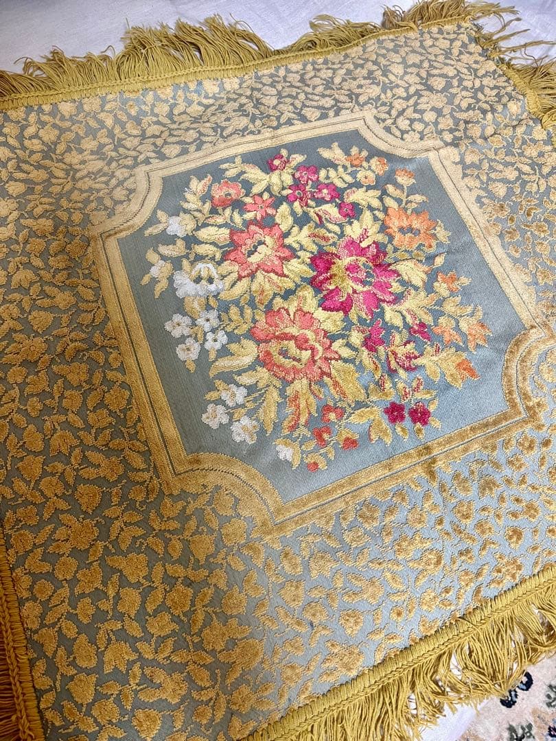 アンティーク ゴブラン織 花柄 テーブルクロス