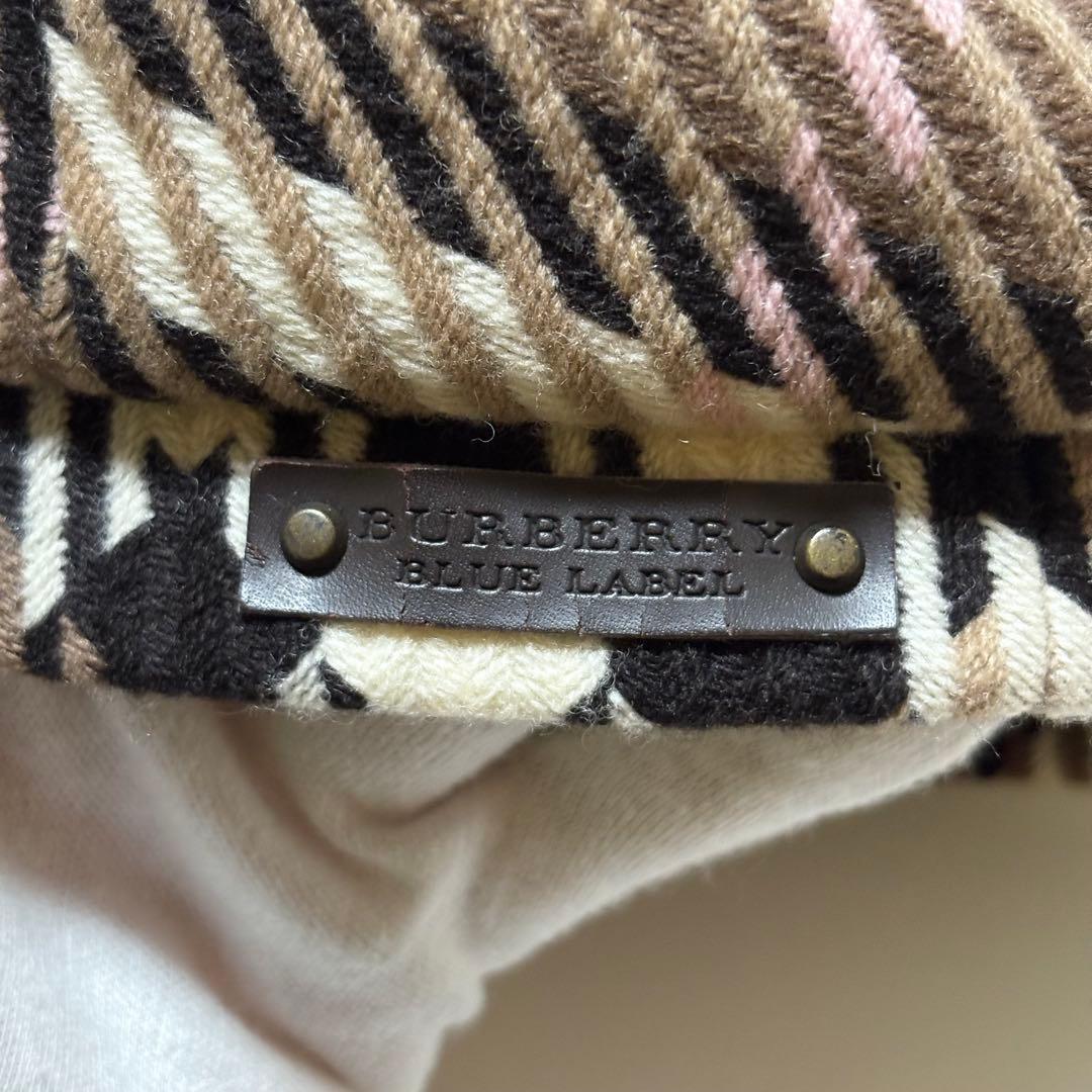 ★美品★バーバリーブルーレーベル ウールベレー帽 フォックスファー ノバチェック