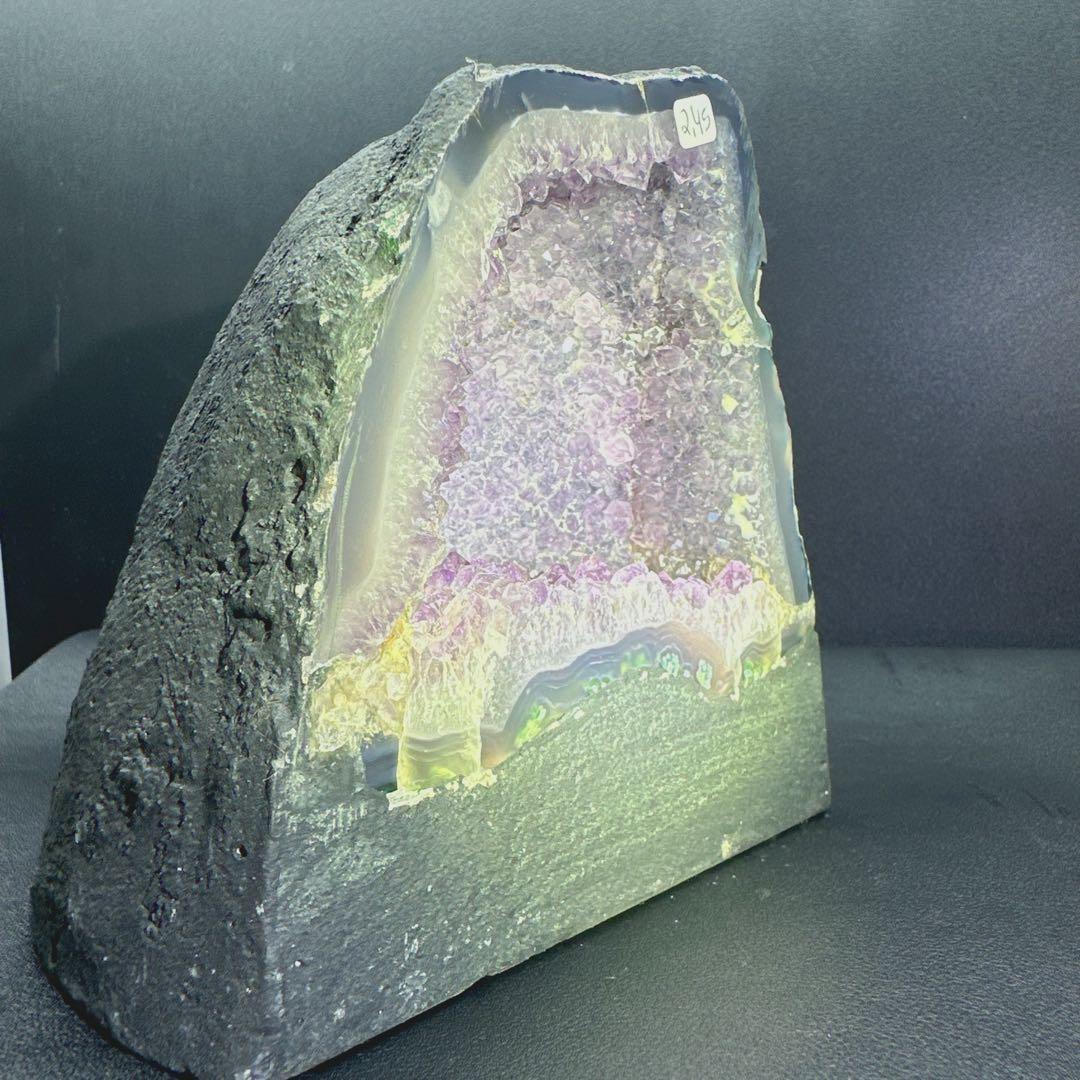 天然石アメジストのドーム　置物D.221