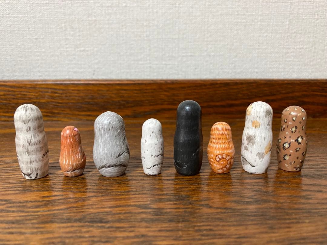 ロシア雑貨☆ネコキット猫８匹&特製Box マトリョーシカ マルガリータ作