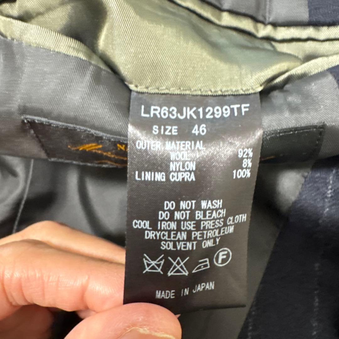 59 極美品　ナノユニバース　ダブル　スーツ　日本製　ストライプ　46 M