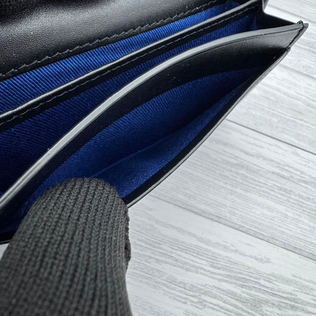 【極美品】Paul Smith マルチストライプ　名刺入れ　レザー　ブラック