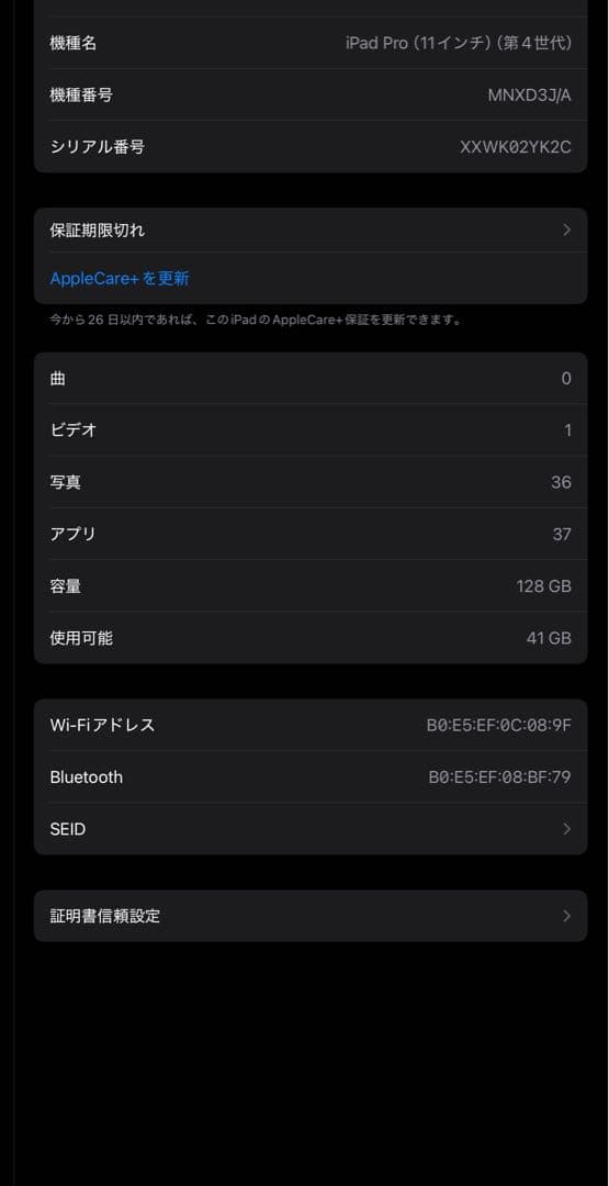 Apple 11インチiPad Pro (第4世代)スペースグレイ本体おまけ付き