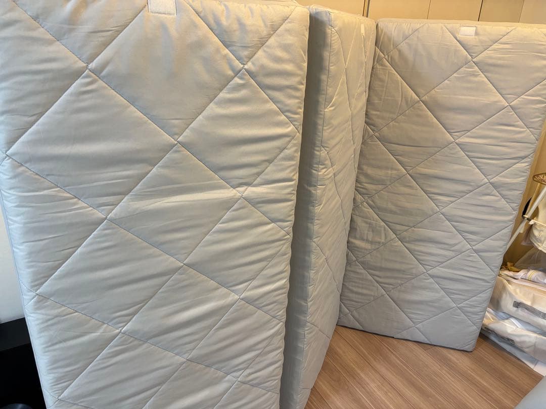 【美品】RASIK ダブルマットレス　三つ折り　12cm厚　グレー