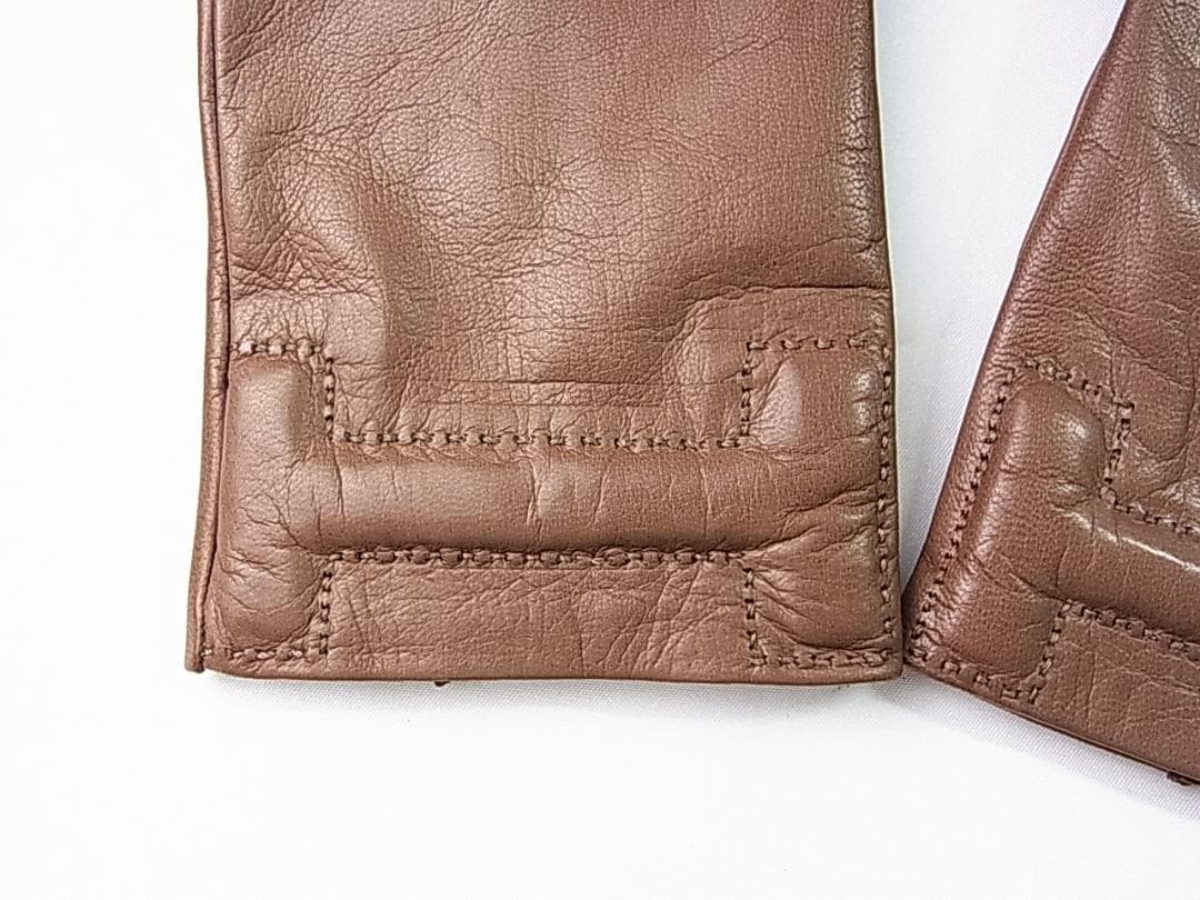 A-closet様用　正規エルメスHロゴレザーグローブ手袋7ハーフ　自宅保管品