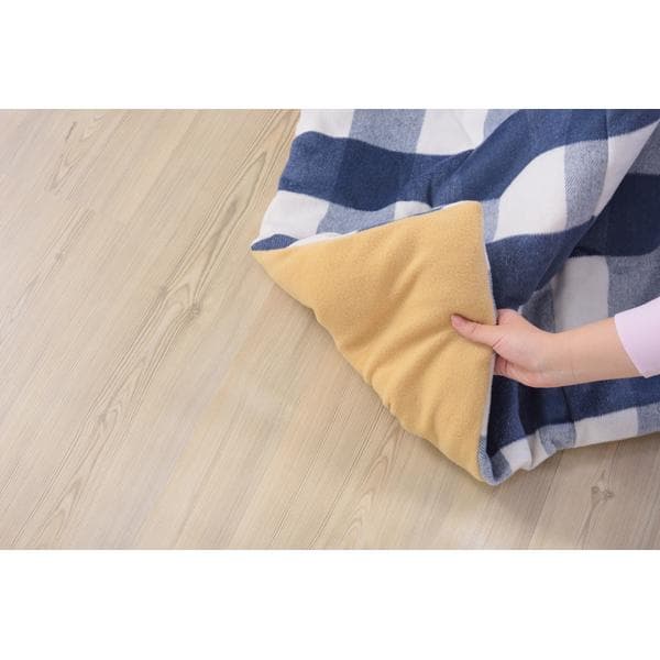 おしゃれ ふかふか かわいい 暖かい 正方形 こたつ布団 ギンガムチェックブルー