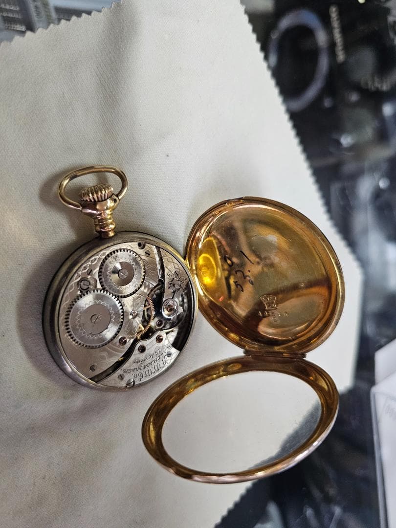 清*水様 1900年代 アメリカ製 ウォルサム 金張り 実動品