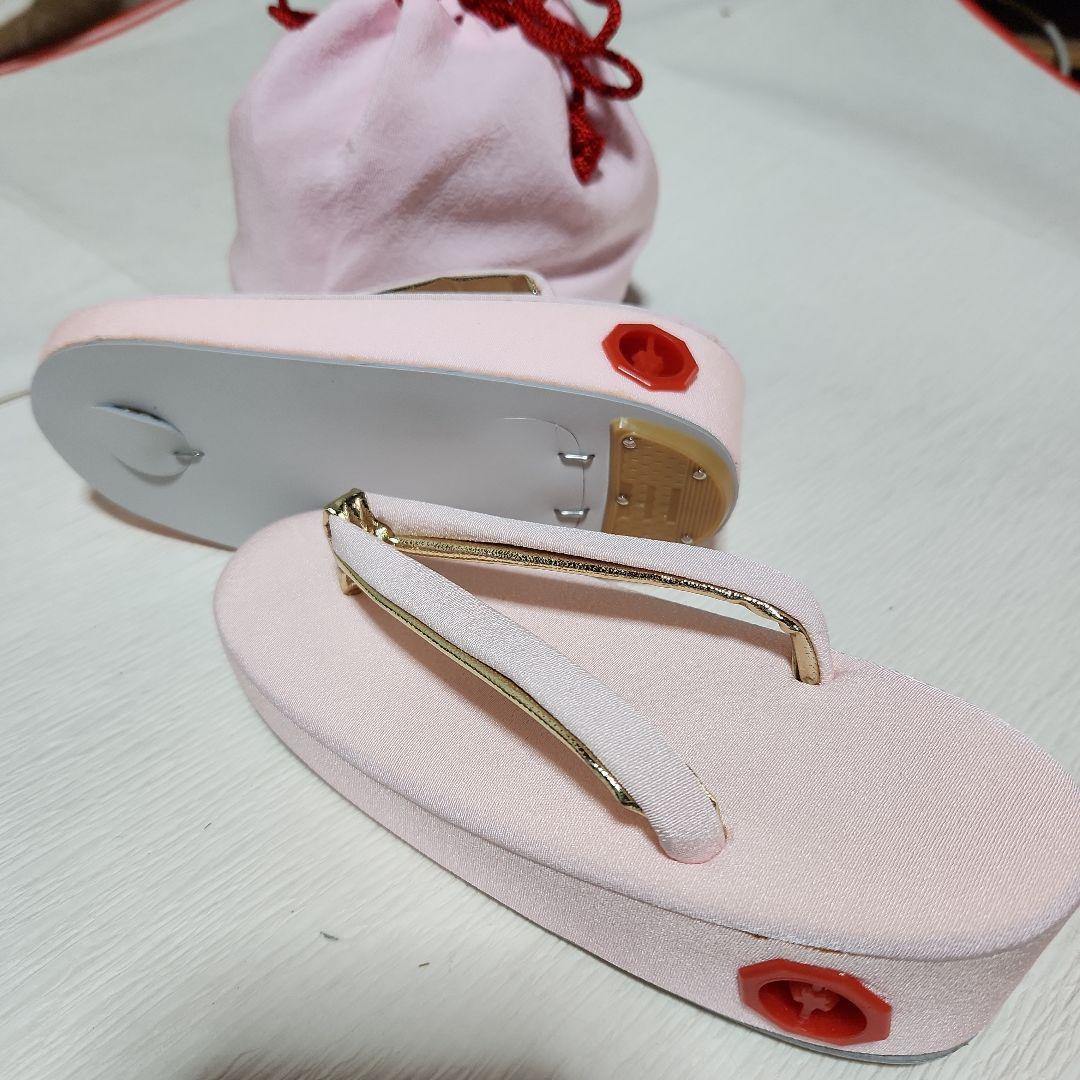 #119 (保管品）七五三  正絹 被布セット 草履　巾着