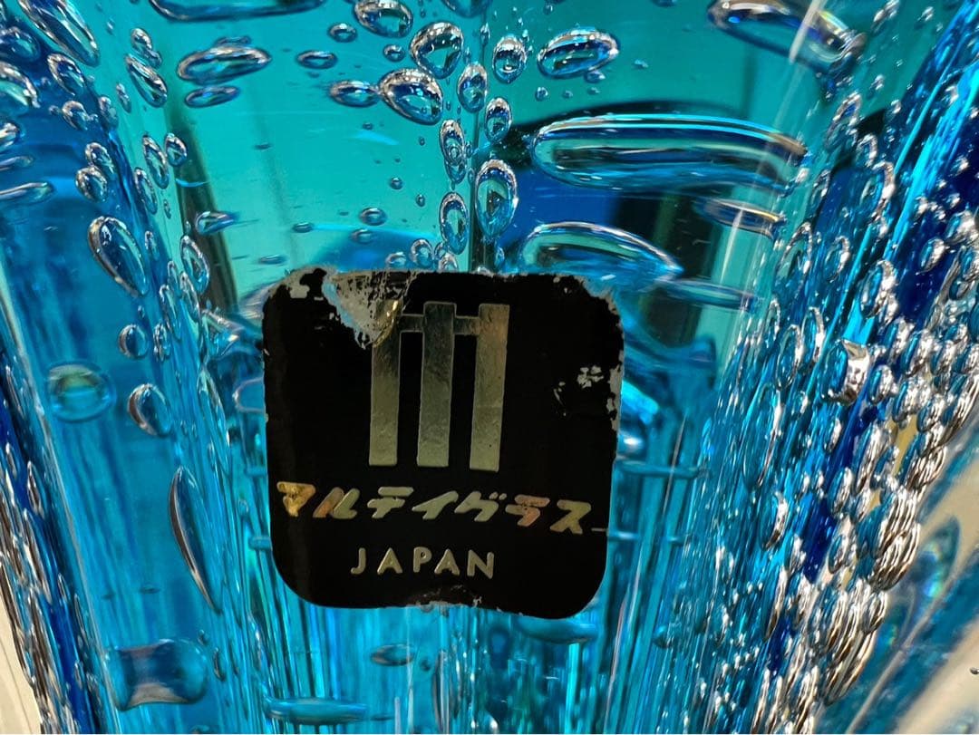 bob＊マルティガラス 花瓶 45cm 重圧 気泡 インテリア 置物
