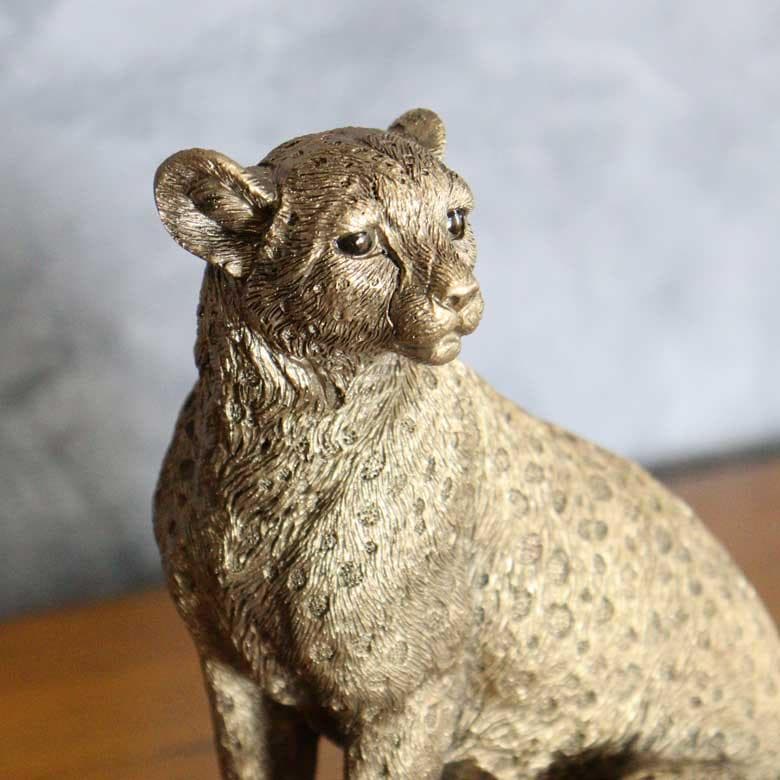 ヒョウのオブジェ 置物 アンティーク オーナメント オブジェ ヴィンテージ