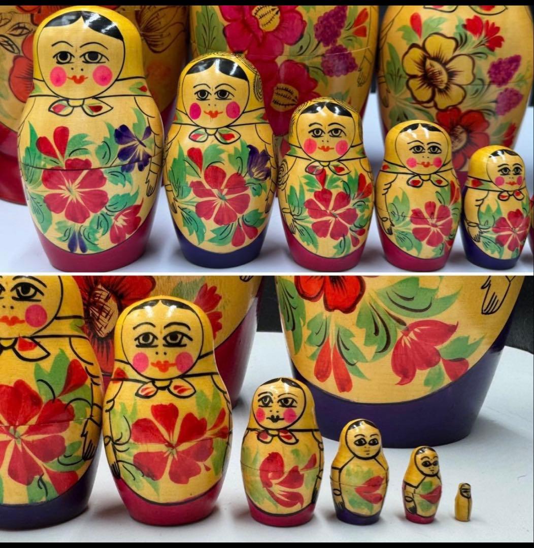 出品終了‼️ソビエト　アンティーク　セミョーノフ社、巨大なマトリョーシカ　14組