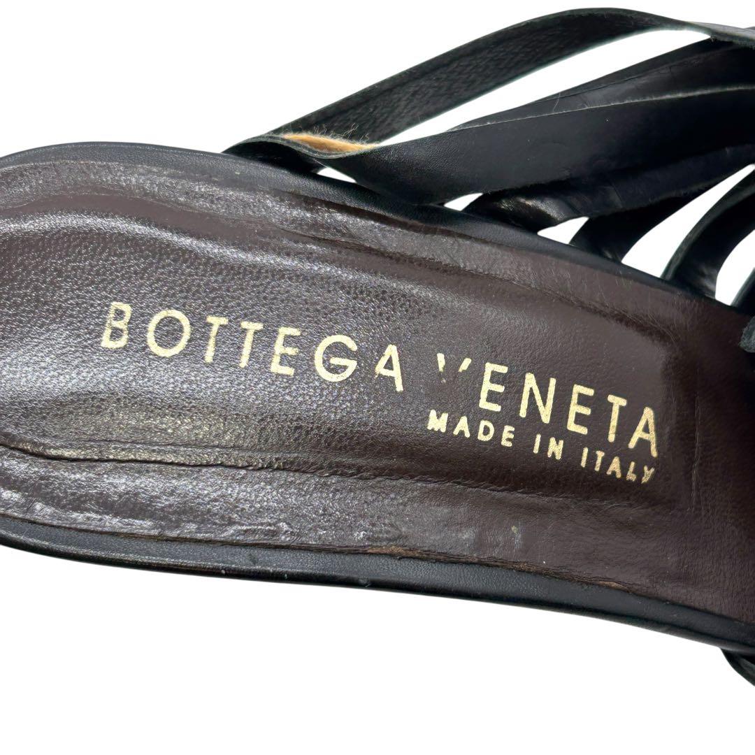 ボッテガヴェネタ イントレチャート サンダル ミュール 39 黒 レザー