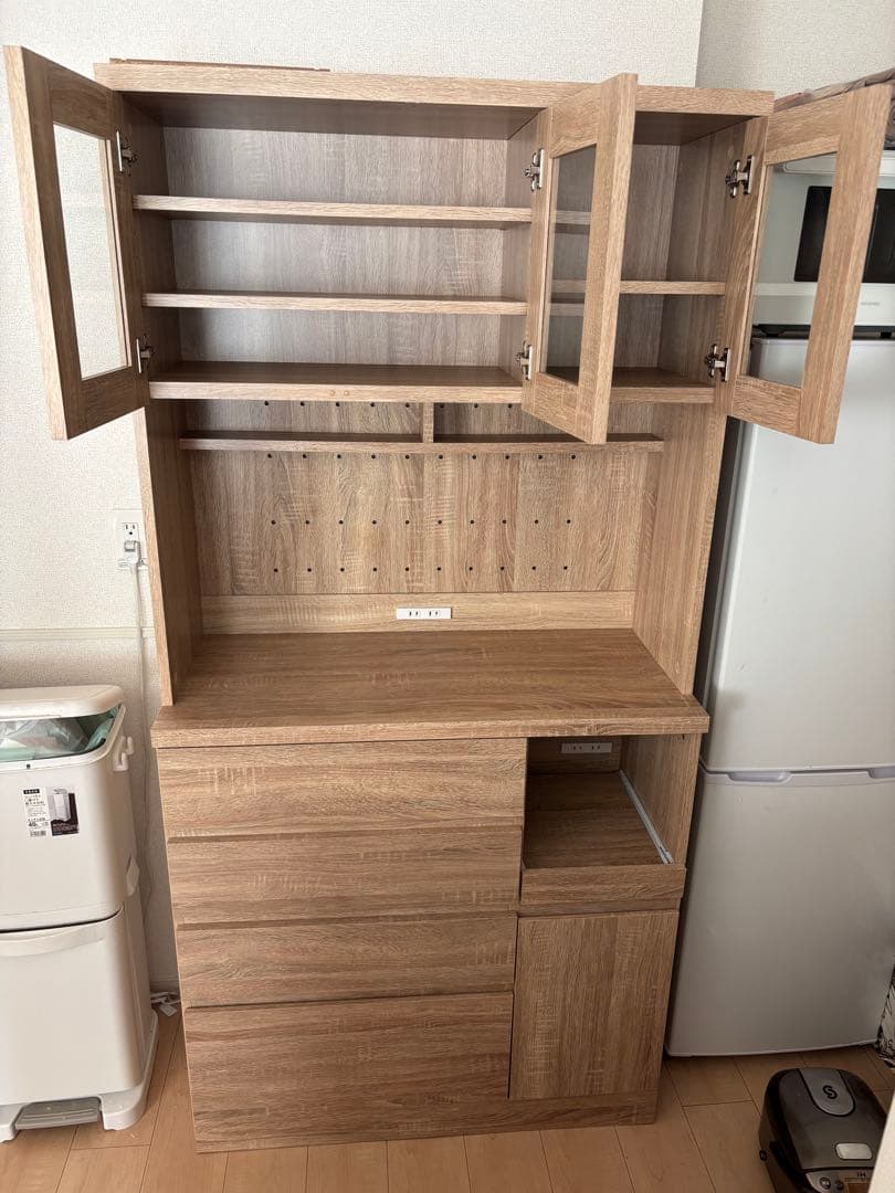 LOWYA スリムキッチン収納　食器棚　レンジ台収納棚ラック　1年使用